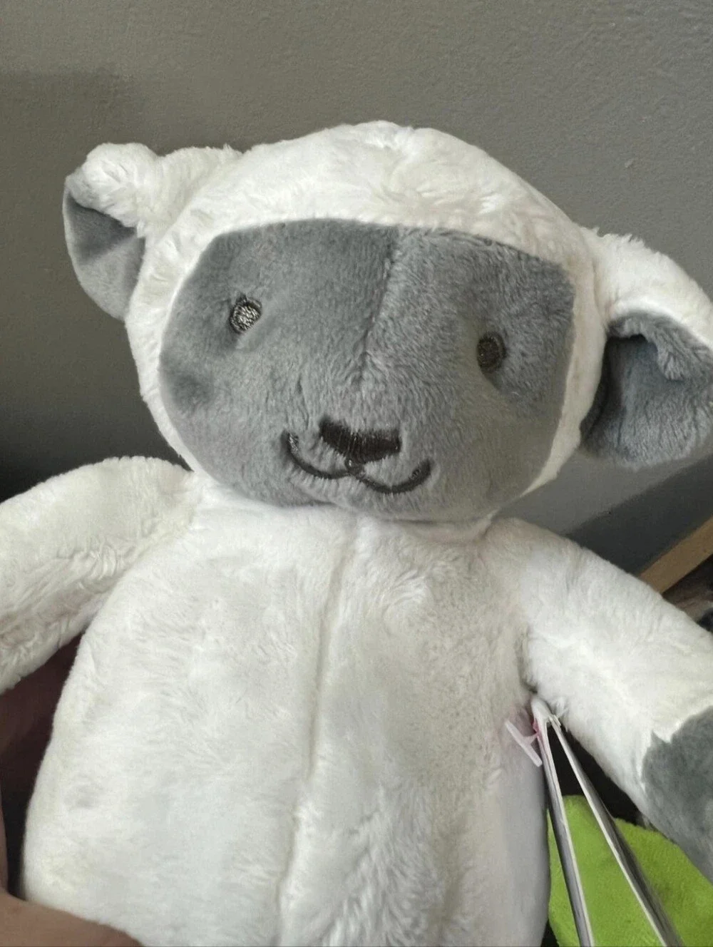 Small Animal Plush Toy .Little Lamb.Swaddle Designs Little Lamb. White and Gray.